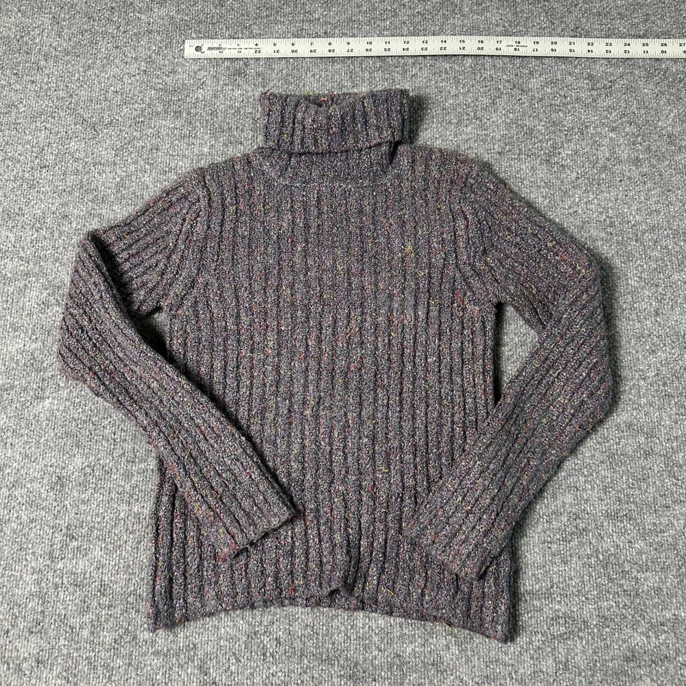Royal Robbins Turtleneck Sweater Womens Size S Purple Confetti Ribbed Knit Cozy